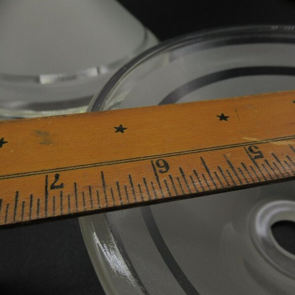 Set Of 3 Frosted Glass Light Lamp Shades With Clear Stripes Art Deco 6.75" - Picture 9 of 9